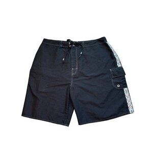 AFTCO Board Shorts Mens 36 Red Bluewater Fish Drawstring Pocket Flame Swim Trunk